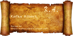 Kafka Albert névjegykártya
